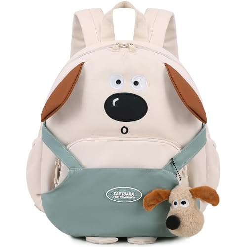 Makukke Mochila infantil para niños a partir de 3 años, 8 L, mochila para niños y niñas y jardín de infantes, bolsa de guardería para preescolar (Perro Beige)