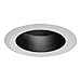 Halo 6125BB Recessed Self-Flanged White Trim with Full Cone Black Baffle, 6"