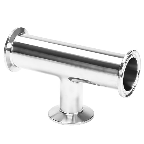 Image of DERNORD Reducing Clamp Tee 3 Way Stainless Steel 304 Sanitary Fitting (Pipe OD: 1.5 inch x 1.5 inch x 1 inch)
