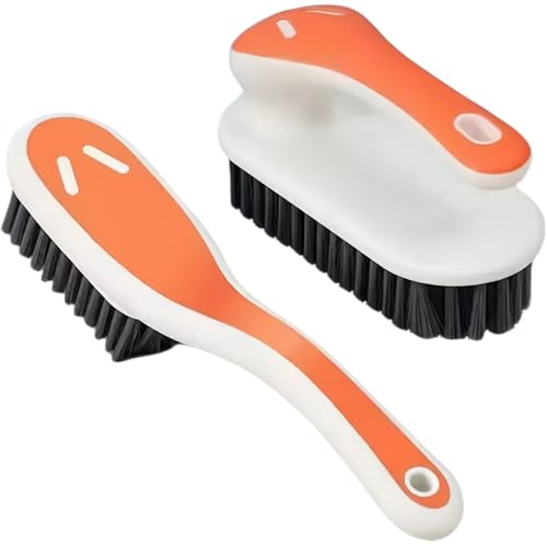 Reinigungsbürste mit weichen Borsten, Fleckenentferner, Stoffreinigungsbürste, Wäschebürste, kleine Scheuerbürste, Haushaltsreinigungsbürsten für Teppich, Kleidung, Badezimmer, Sneaker, 2 Stück