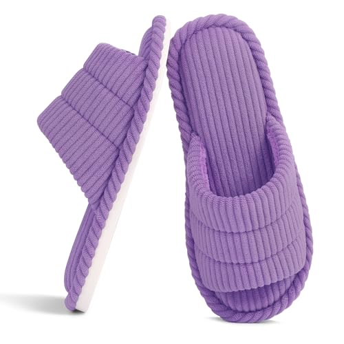 Image of shevalues Summer House Slippers for Women Men Breathable Waffle Indoor Slippers Slip-on Open Toe Home Shoes