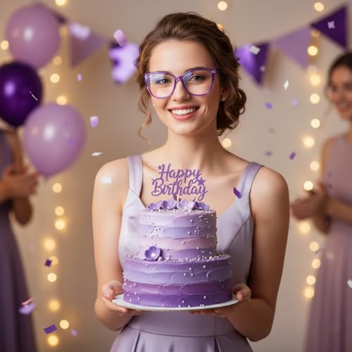 Image of Blue Light Blocking Glasses Cat Eye Stylish Computer Eyeglasses UV Ray Filter Women AB3304 (Purple)