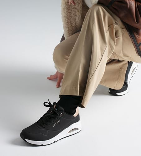 Skechers Femme Uno Golden Air Scarpe Sneakers, Black Durabuck, 36 EU