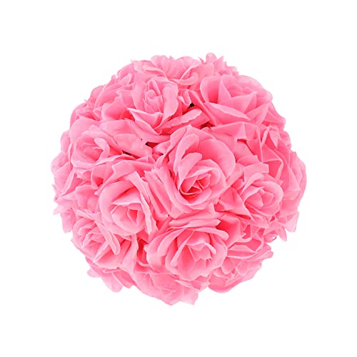 RORPOIR Rose Ball Simulation Rose Fake Rose Wedding Arches Purple Decor Bouquet for Bride Kissing Balls for Balls Table Centerpieces Floewr Silk Cloth Pink