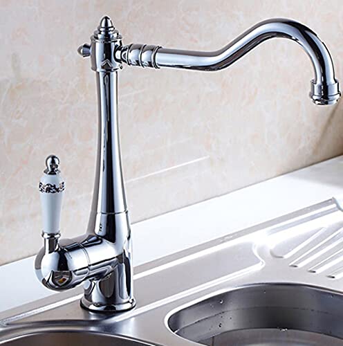 Robinet d'évier en laiton massif mitigeur de cuisine design rotatif luxe
