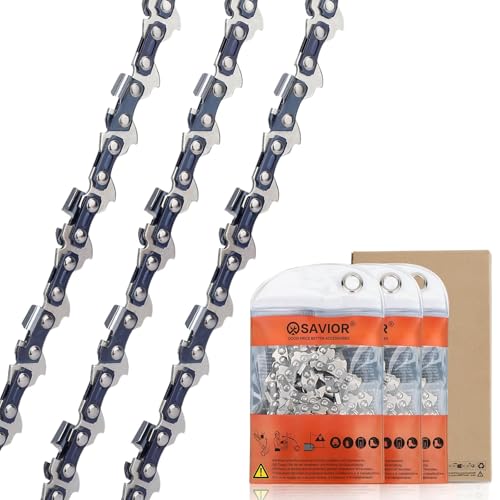 Savior Chainsaw Chain for 16 Inch Bar 55 Links .050 Gauge 3/8 LP Low-Kickback Chains for Stihl 018 MS180 MS181 MS201T MS211 MS231 3 Pack
