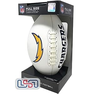 Rawlings Official NFL Signature Series Full Size Leather Football with Sharpie Autograph Pen, Los Angeles Chargers
