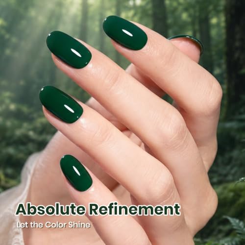 Image of Beetles Green Gel Nail Polish, 15ml Deep Forest Green Color Gel