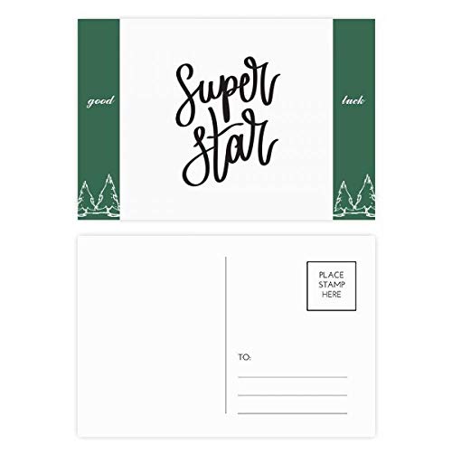 Cartes postales Super Star Bonne chance par lot de 20 pièces en format 5,7 x 3,8 pouces