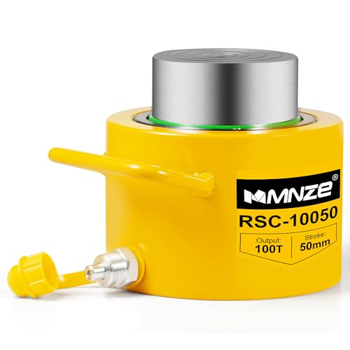 Image of 100T 50mm /2 inch Stroke Hydraulic Cylinder Jack Porta Power Ram Jack Single Acting Lifting Cylinder Retract Automatically for Machinery Ship Bridge Construction