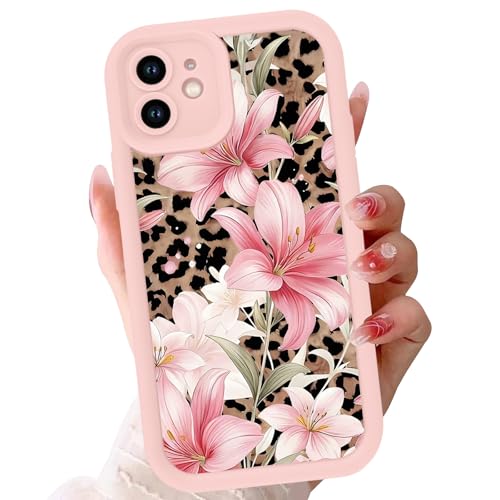 Coque iPhone 11 motif léopard et lys rose en TPU haute finition