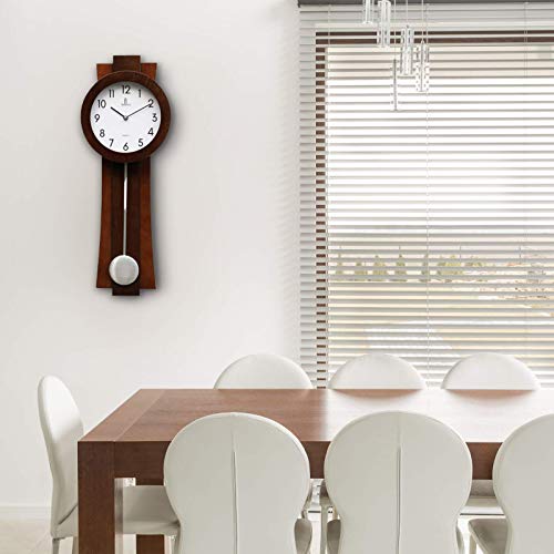 Pendulum Wall Clock Battery Operated - Modern Pendulum Clock 23.5X8.5 Inch - Silent Wooden Decorative Wall Clock With Pendulum For Living Room -Contemporary Wall Clock For Office And Home Décor #TOP7
