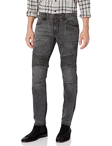 Armani Exchange Men's Distressed Grey Denim Skinny Biker Jeans