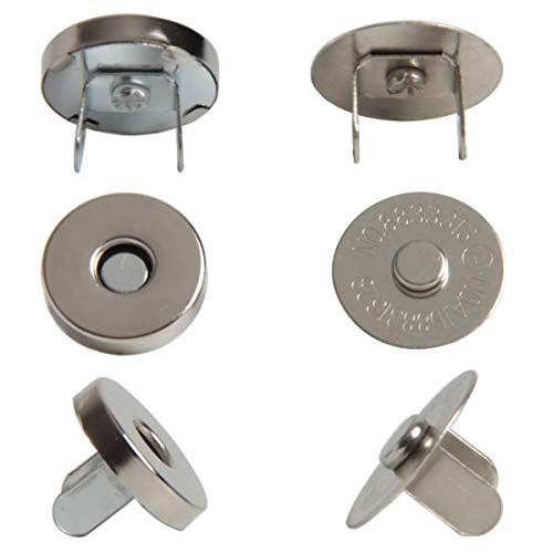 Sbyure 40 Sets Magnetic Snaps 18 Mm Fastener Clasp Purse Magnet Sets For Sewing, Craft, Purses, Bags, Clothes, Leather,Silver Color #TOP1