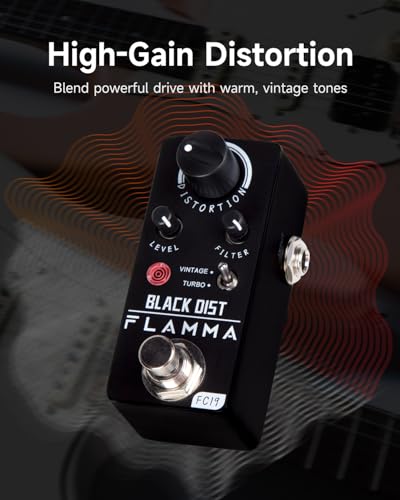 Image of FLAMMA FC19 Distortion Pedal Electric Guitar Effects Pedal with Warm Vintage Tone True Bypass