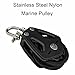 BE-TOOL Black Pulley Block, Kayak Pulley Single Pulley, Stainless Steel Nylon Marine Pulley, Anti-Slip Locking, for Marine Industrial Fitness