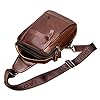 Hebetag Leather Sling Bag Crossbody Backpack for Men Women Travel Outdoor Sports, #20brown, 19cm(W)x8cm(D)x25cm(H)(7.48"x9.84"x3.14") approx;, Durable,vintage #2