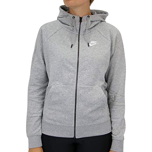 Nike Damen W NSW ESSNTL HOODIE FZ FLC Sweatshirt, dk grey heather/(white),...
