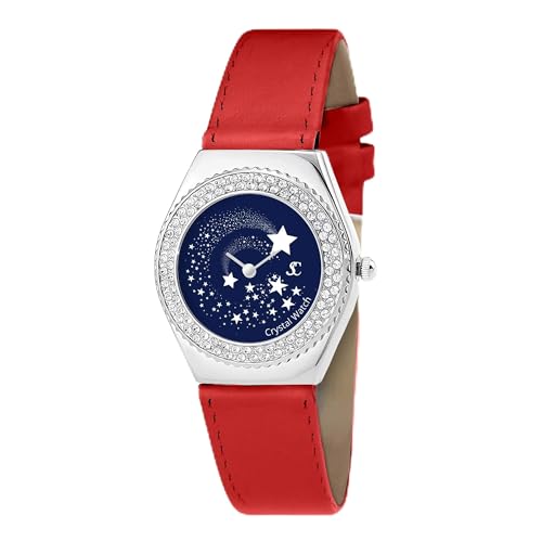 Montre pour femme rouge et réglable équipée d'un fermoir sécurisé
