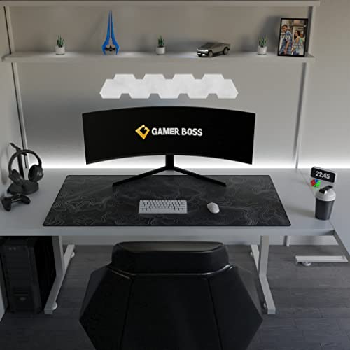 Gamer Boss - Gaming Mouse Pad - 60 x 30 Inches - 4mm Thick with Stitched Edges, Non-Slip Rubber Base, Premium Cloth Mousepad, Desk Mat for Laptop, Keyboard, Computer & PC (Giga, Topographic) by Gamer Boss - Image 3