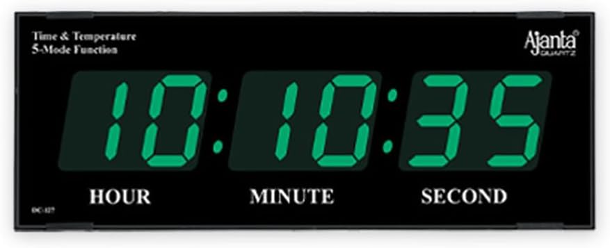 Ajanta Quartz Plastic Digital Wall Clock for Home and Office (Green Led, ‎41.9 x 20.3 x 10.2 cm Inches)