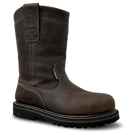 EVER BOOTS Wellington Waterproof Steel Toe Boots Size 11