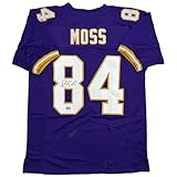 Autographed/Signed Randy Moss Minnesota Purple Football Jersey JSA COA