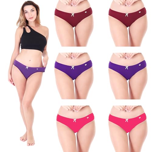 Image of XJARVIS CARIBEANCHIC Women's Hipster Panty Made with Cotton Soft Stretchable Underwear for Women, Full Coverage Bikini Briefs, Breathable & Comfortable Ladies Innerwear - Multicolor