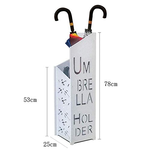 Porte-parapluie d'entrée carré blanc avec support pour modèles courts