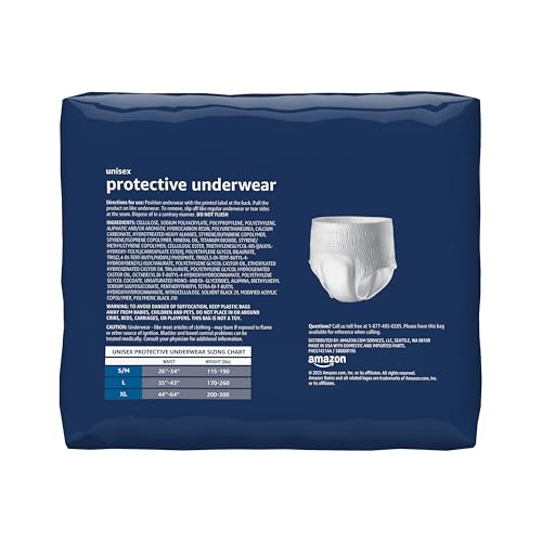 Image of Amazon Basics Unisex Protective Underwear, Overnight Absorbency, Extra Large, 12 Count (Pack of 2)