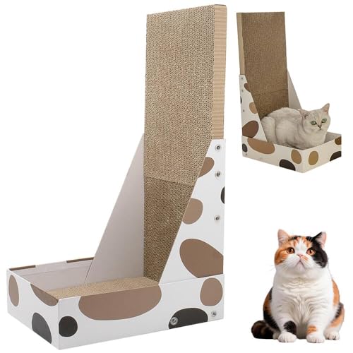 Lifetips エキゾチックショートヘア 猫用爪とぎ L字型 ダンボール ハウス型 爪とぎベッド ソファ風 キャットスクラッチャー 垂直水平兼用 多頭飼い対応 おしゃれ 丈夫 インテリア馴染む 2カラー ストレス解消 運動不足予防 長持ち 丸型 爪とぎマ