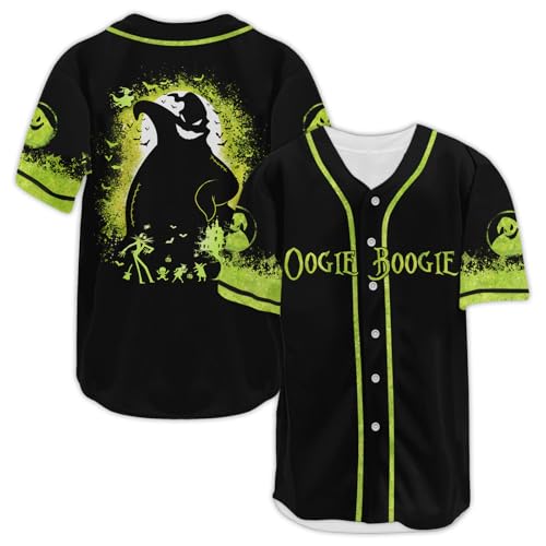 fat mummy Nightmare Baseball Jerseys for Men Women Halloween Movie Christmas Shirt (S) Black-Green