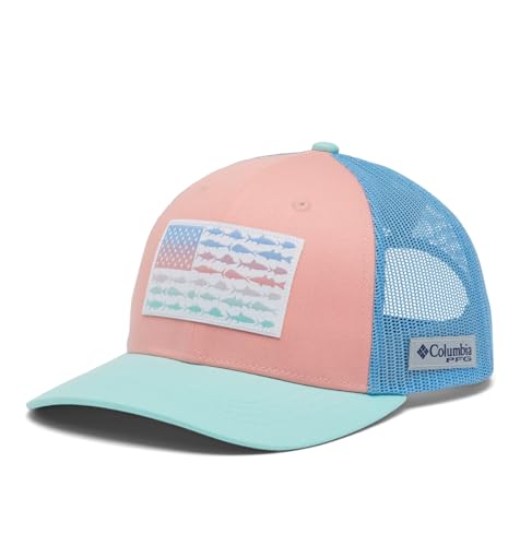 Columbia Womens PFG Fish Flag Snap Back Sorbet/White Cap/GLF Stream/Fish Flag One Size