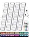 SZOKLED Under Cabinet Lights Wireless, 48-LED Under Cabinet Lighting Rechargeable, Dimmable Closet Lights Remote, Under Counter Lights for Kitchen, Stick on Lights for Shelf Pantry Desk (4 Packs)