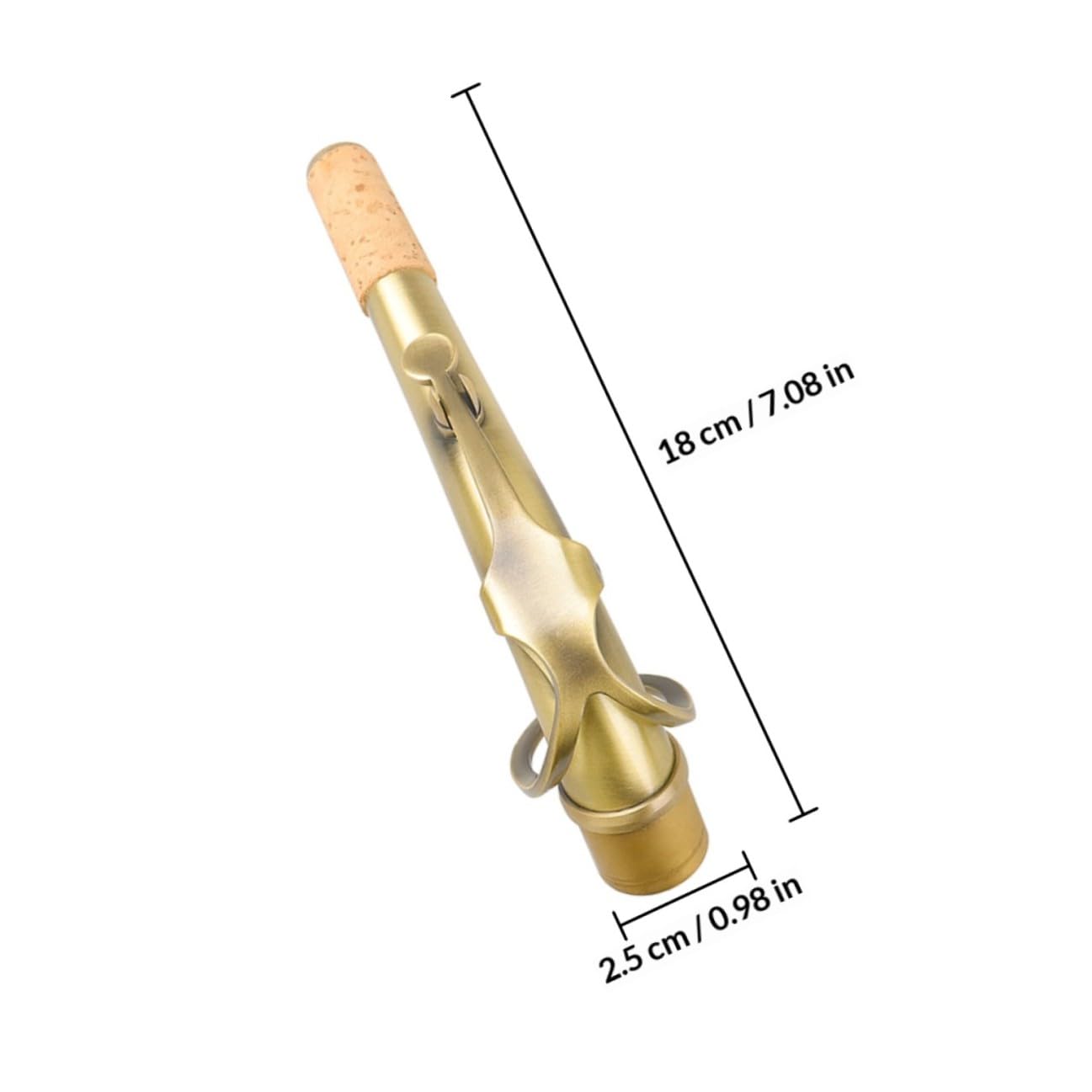 Saxophon Biegungshals aus Messing mit 24,5mm Durchmesser Wasserdichtem Kork und Antikem Design Praktisches Ersatzteil für Altsaxophon in Gold
