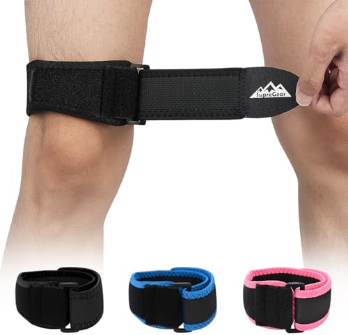 supregear IT Band Strap - Iliotibial Band Compression Wrap, Adjustable Knee Thigh Hip & ITB Support Brace Patellar Tendonitis Stabilizer for Running and Exercise - Men, Women