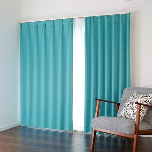 Amazon 生地サンプル 選べる32色 無地 1級遮光 防炎 オーダーカーテン Hauska ターコイズブルー Ct9055tblod 4p 商品購入前に実際の生地をお確かめください レースカーテン オンライン通販