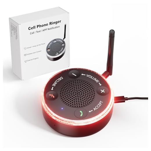 VigorKeeper Cell Phone Ringer Amplifier & Flasher - Make Phone Ring Ultra Loud & Visible, One-Touch Answer/Decline, Bluetooth Phone Amplifiers for Hard of Hearing/Deep Sleeper/Noisy Spaces/Home