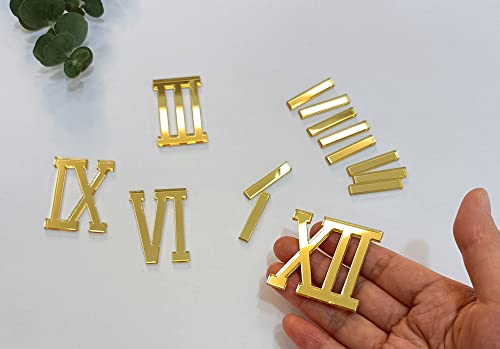 Chiffres horloge résine époxy acrylique doré lisible pour cadran DIY - 4