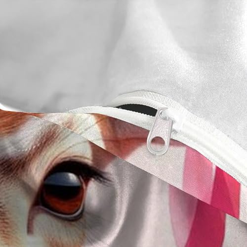 Parure de lit cerf rose microfibre 3D de qualité supérieure - 5
