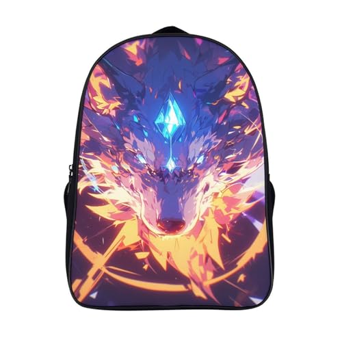 Mochila escolar de lobo 3D con estuche para llevar los libros y la merienda a clase cada día