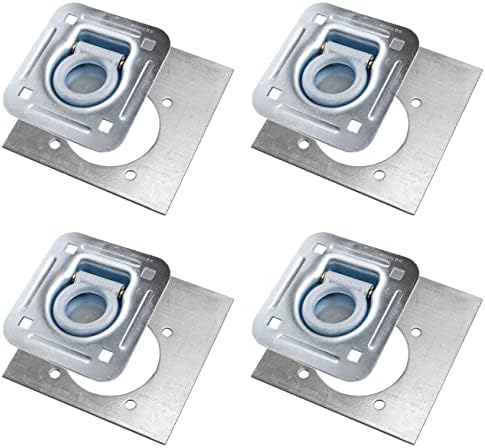 Recessed D-Ring 6,000 lb. Cap. Tiedown w/ Backing Plate - 4 pack