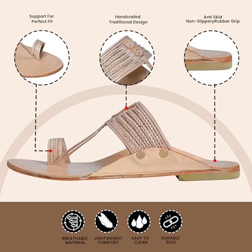Image of Kolhapuri Chappal for Men Original, Pure Leather Handcrafted Traditional Kolhapuri Chappal for Man Formal Footwear for Weddings & Parties, Ethnic Wear & Daily Comfort