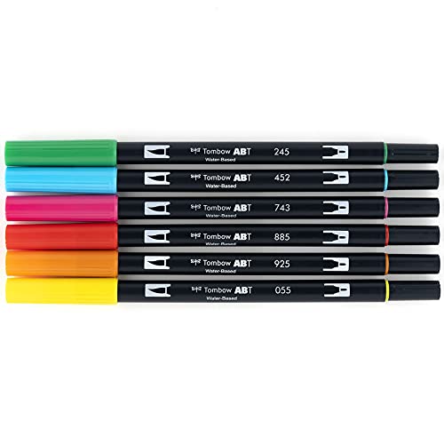 Tombow 56225 Dual Brush Pen Art Markers Celebration 6-Pack #TOP1