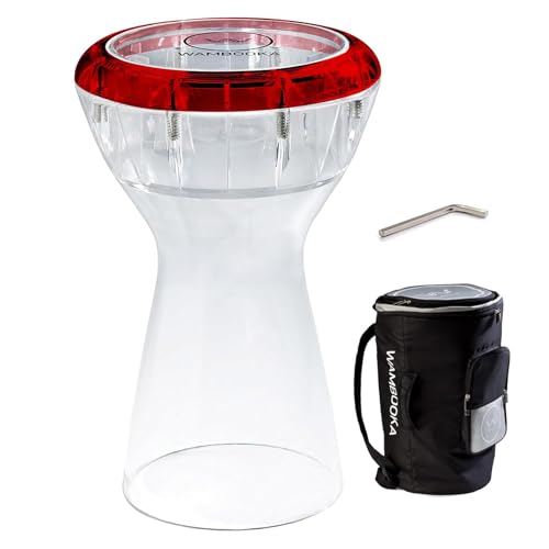 Wambooka DAR-RD Touring Series Diamond Wet & Dry Darbuka | 8.75 Head & Unbreakable PC Body | Lightweight Drum for Deep Bass & Crisp Highs | Includes Padded Bag Allen Key & Learning Course | Red