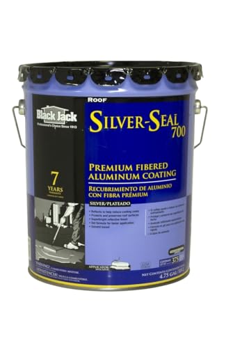 APOC 208 Silver Guard-F Fibered Aluminum Roof Coating, 5 Gallons, Provides a Bright & Long-Lasting Finish to Reflect Sun's Heat & Lower Cooling Costs