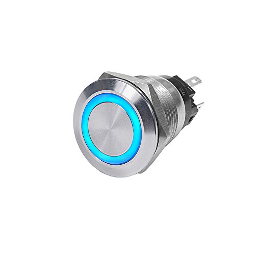 SupplyMount 4161 - Aftermarket Replacement Blue Sea SS Push Button Switch - Off-On - Blue - 10a Compatible with Blue Sea Systems