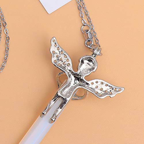 Colar Healifty Girl Angel Hexagonal com pingente de cristal natural colar de cura imitação de pedra