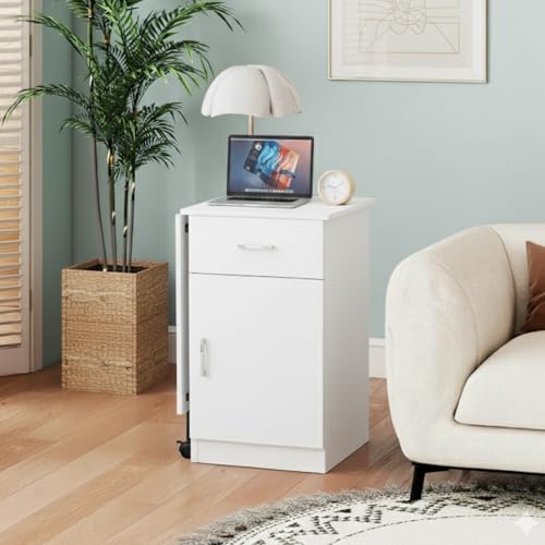Image of TEKAVO Clipper Foldable Table I Computer Table for Home Pc I Office Table for Home Office I Storage and Folding Office Desk, Space Saving I Drawer & Door I White Wood (104 Cm x 50 Cm x 75 Cm) - DIY