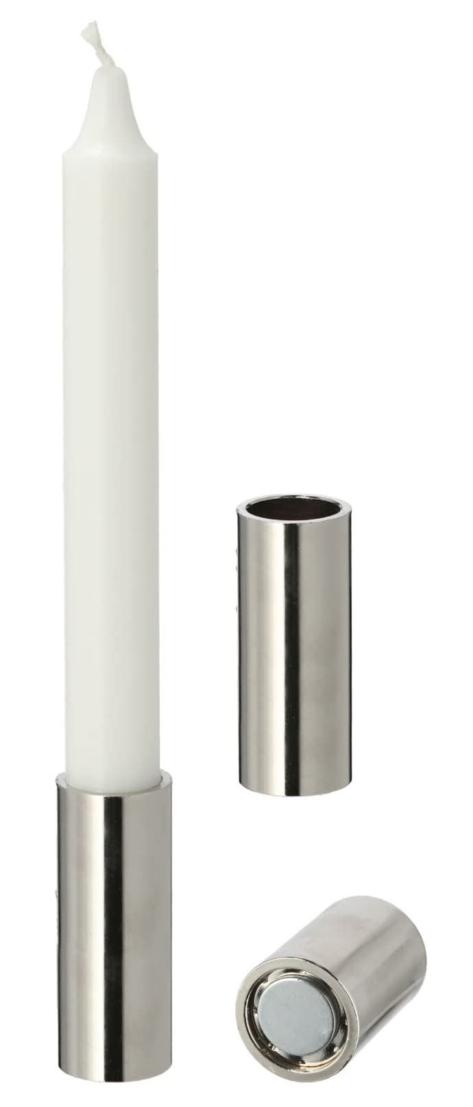 Novaliv 4X Kerzenständer Stabkerzen magnetisch 2,5x5cm Silber Kerzenhalter weihnachtliche Tischdekoration Adventskranz Candle Holder Kerzenpick Wohnzimmerdekoration Magnet Tafelkerzen